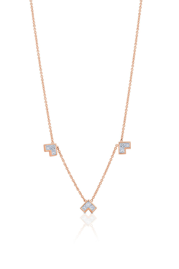 Mother Of Pearl Color Blossom Diamond Necklace