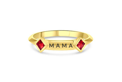 Maliit ID Ring - Yellow Gold and Ruby
