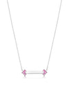 Palaso ID Necklace - White Gold and Pink Sapphire