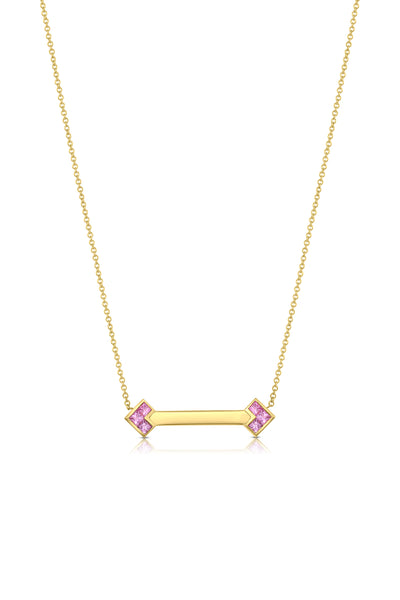 Palaso ID Necklace - Yellow Gold and Pink Sapphire