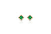 Maliit Princess Stud Earrings - Rose Gold and Emerald