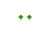 Maliit Princess Stud Earrings - Yellow Gold and Emerald