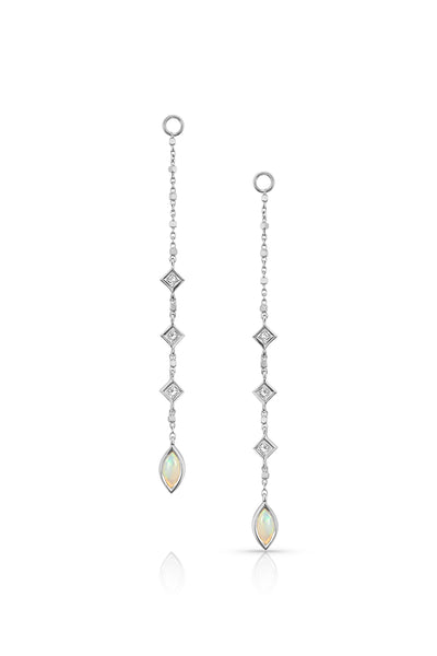 MALIIT Linear Opal and Diamond Enhancers - White Gold