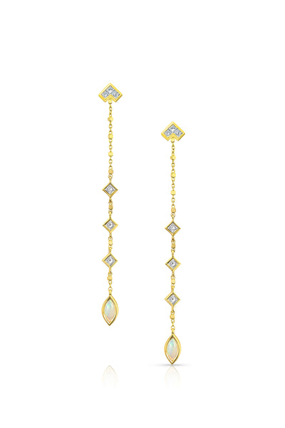 MALIIT Linear Opal and Diamond Enhancers - White Gold