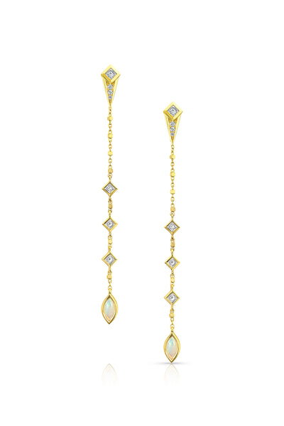 MALIIT Linear Opal and Diamond Enhancers - White Gold