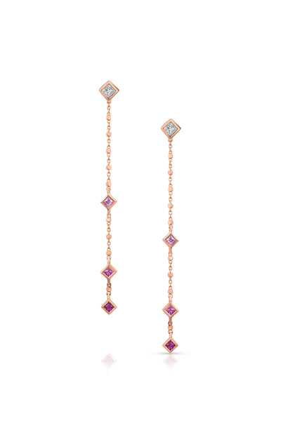 Maliit 3 Stone 'Shades of Pink' Enhancers - Rose Gold
