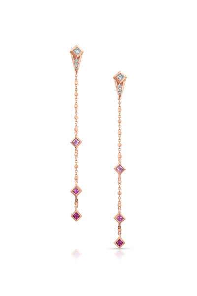 Maliit 3 Stone 'Shades of Pink' Enhancers - Rose Gold