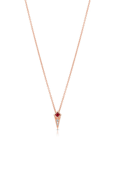 Maharlika Spike Necklace - Rose Gold and Ruby
