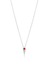 Maharlika Spike Necklace - White Gold and Ruby