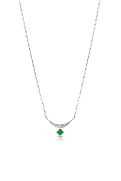 Maharlika Princesa Necklace - White Gold and Emerald