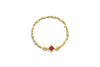 Maliit Princess Chain Ring - Yellow Gold and Ruby
