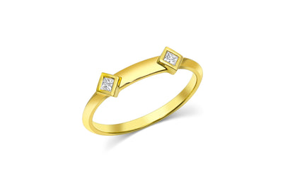 Maliit ID Ring - Yellow Gold and Black Diamond