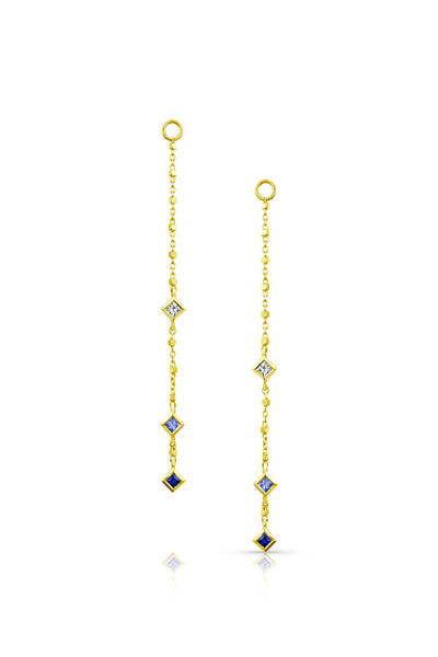 Maliit 3 Stone 'Shades of Blue' Enhancers - Yellow Gold