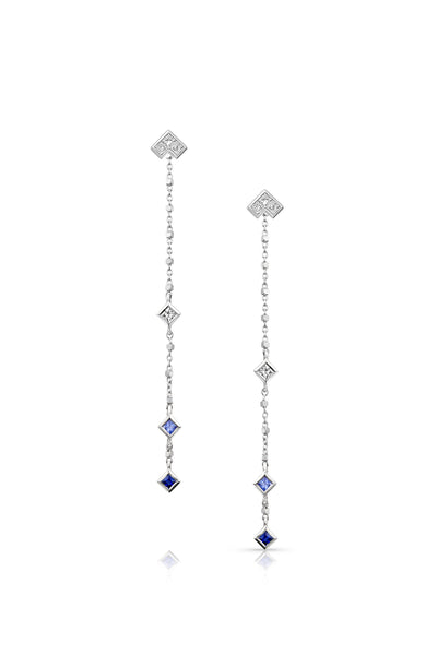 Maliit 3 Stone 'Shades of Blue' Enhancers - Yellow Gold